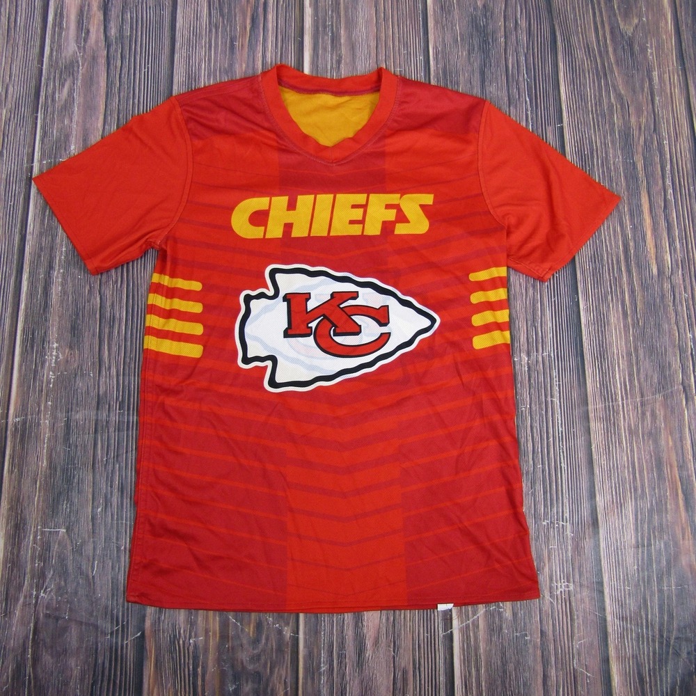 Kansas City Chiefs Shirt Youth Large Red NFL Football Flag Play Graphic Top